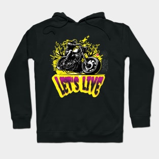 Let's Live, Vintage Motorcycle ,American customs,Funny Biker Motorcycle Helmet Motorbike Racing Motorcyclist Rally Racing Lover Gifts Hoodie